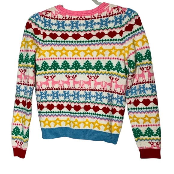 Mini Boden Festive Holiday Fair Isle Multicolor Patterned Cardigan Size 11-12 - Picture 2 of 4